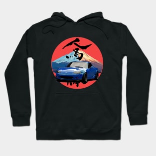 Blue Mazda Miata/MX-5 - Mount Fuji Jinba Ittai Roadster Life Hoodie